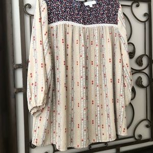 Eclectic Floral Geometric Swing Tunic